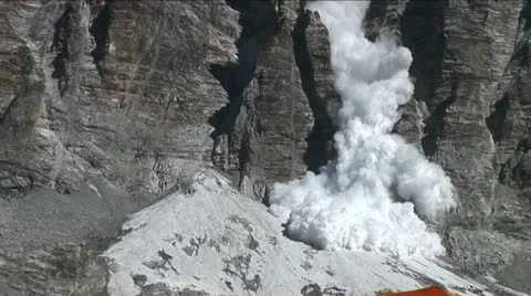 Avalanche at basecamp Video stock 22226895