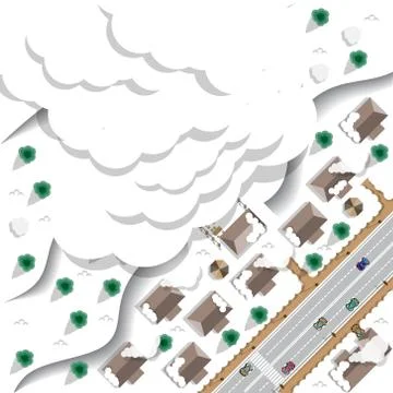 Avalanche in the city. Stock Illustration