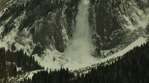 Avalanche Cliff Stock Footage 10770395