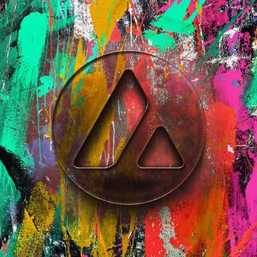 Avalanche cryptocurrency coin on dark background Stock Illustration