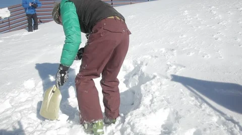 Avalanche digging test Stock Footage 46154354