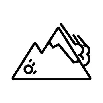 Avalanche icon linear logo mark in black and white Stock Illustration