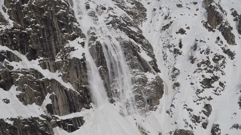 Avalanche on the Mount blanche Stock Footage 91688157