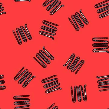 Avalanche probe mountain skiing vector seamless pattern Stock Illustration