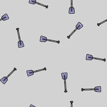 Avalanche shovel snowboard vector seamless pattern Stock Illustration