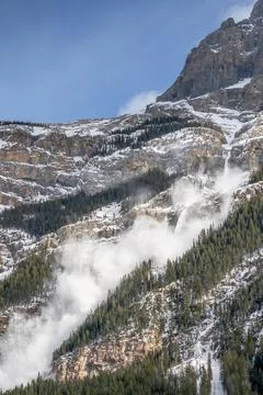 Avalanche on the Side of a Mountain Stock Photos