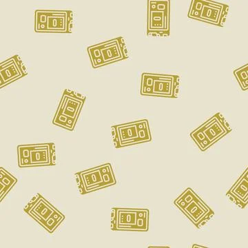 Avalanche transceiver mountain skiing glyph seamless pattern Stock Illustration
