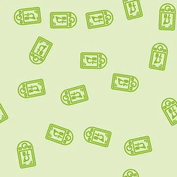 Avalanche transceiver ski resort line vector seamless pattern 库存插图