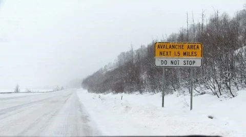 Avalanche warning Stock Footage 352323