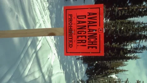 Avalanche warning sign Stock Footage 198746148