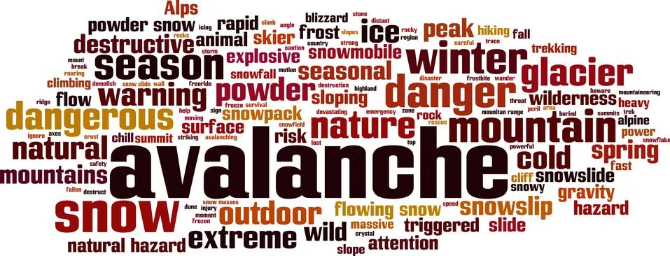 Avalanche word cloud Stock Illustration