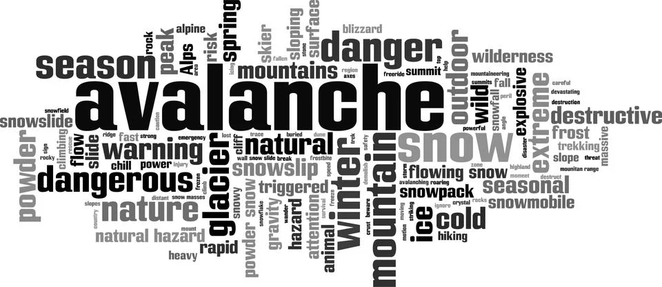 Avalanche word cloud Stock Illustration