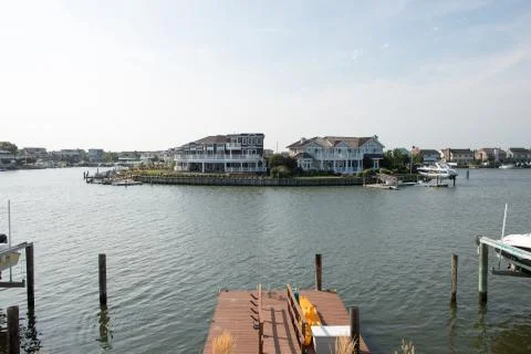 AVALON, NJ - AUGUST 30: Avalon Bay, beautiful bay with view of mansions and Stock Photos