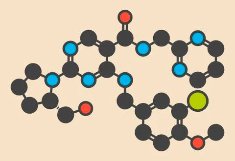 Avanafil drug molecule Illustrazione stock
