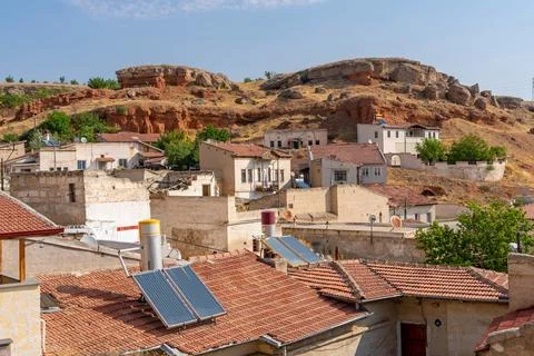 Avanos, Turkey - 06 August, 2025: Traditional stone houses and cave dwellin.. Stock Photos