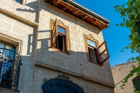 Avanos, Turkey - 06 August, 2025: Traditional stone houses and cave dwellin.. Stock Photos