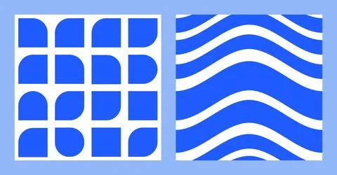 Avant-garde Primitive pattern set. Naive abstract shapes and waves in trendy Stock Illustration