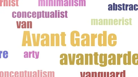 Avant Garde Tag Cloud Animated Isolated On White Stock Footage 103559795