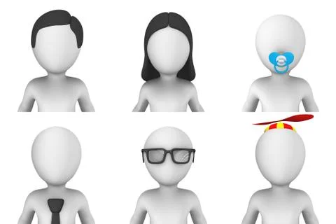 Avatar of 3d small people Stock Illustration