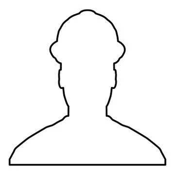 Avatar builder architect engineer in helmet view icon black color vector illu Stock Illustration