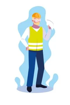 Avatar cartoon engineer man design Illustrazione stock