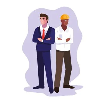Avatar cartoon engineer men design Stock Illustration