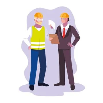 Avatar cartoon engineer men design Stock Illustration