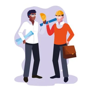 Avatar cartoon engineer men design Stock Illustration