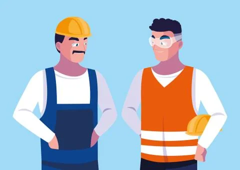 Avatar cartoon engineer men design Stock Illustration