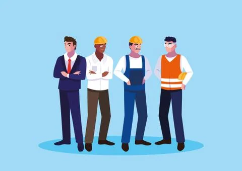 Avatar cartoon engineer men design Stock Illustration