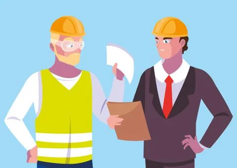 Avatar cartoon engineer men design Stock Illustration