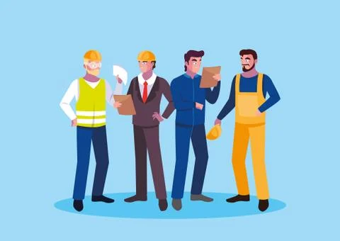 Avatar cartoon engineer men design Stock Illustration