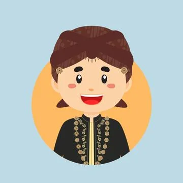 Avatar of a Central Java Indonesian Character Stock Illustration