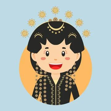 Avatar of a Central Java Indonesian Character Stock Illustration