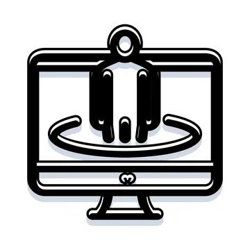 Avatar character exploring virtual reality cyberspace simulation Stock Illustration