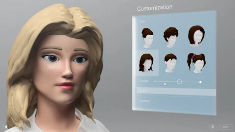 Avatar Creation User Interface Software Template Stock Footage 320874434
