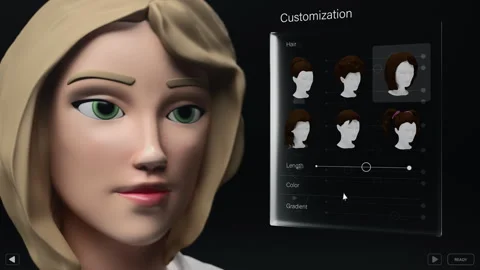 Avatar Creation User Interface Software Template Stock Footage 320874444