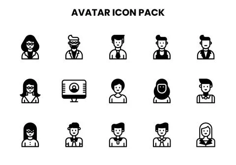 Avatar DuoTone Set Icons Pack イラスト素材