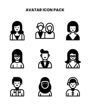 Avatar DuoTone Vector Icons Pack Stock Illustration