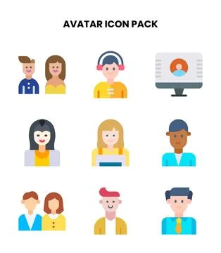 Avatar Flat Graphics Icons Pack Stock Illustration
