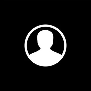 Avatar Flat Icon On Black Background. Black Style Vector Illustration Illustrazione stock