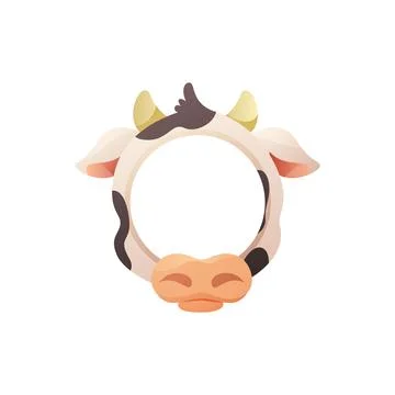 Avatar in the form of a cow's head with horns for the game's user interface Ilustración de archivo