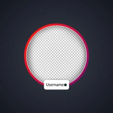 Avatar frame. Live stories user video streaming. Blank frame social media con Stock Illustration