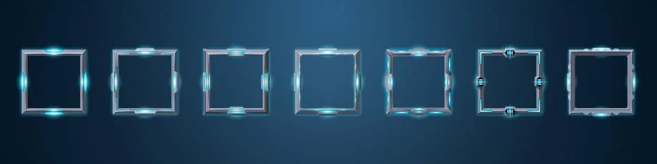 Avatar frames for digital game ui interface Stock Illustration