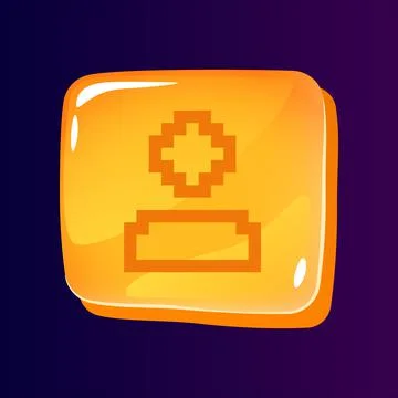 Avatar glossy ui button with pixelated icon Stock Illustration