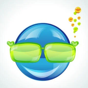 Avatar in green sunglasses, vector image Stock Illustration