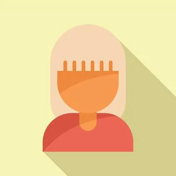 Avatar head coiffure icon flat vector. Model person Stock Illustration