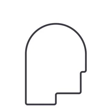 Avatar head  vector line icon, sign, illustration on background, editable stroke 스톡 일러스트