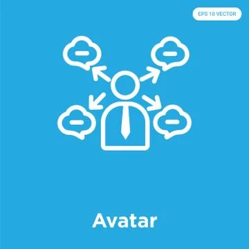 Avatar icon isolated on blue background Free Stock Illustration