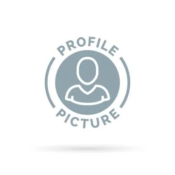 Avatar icon portrait of grey profile symbol. Stock Illustration